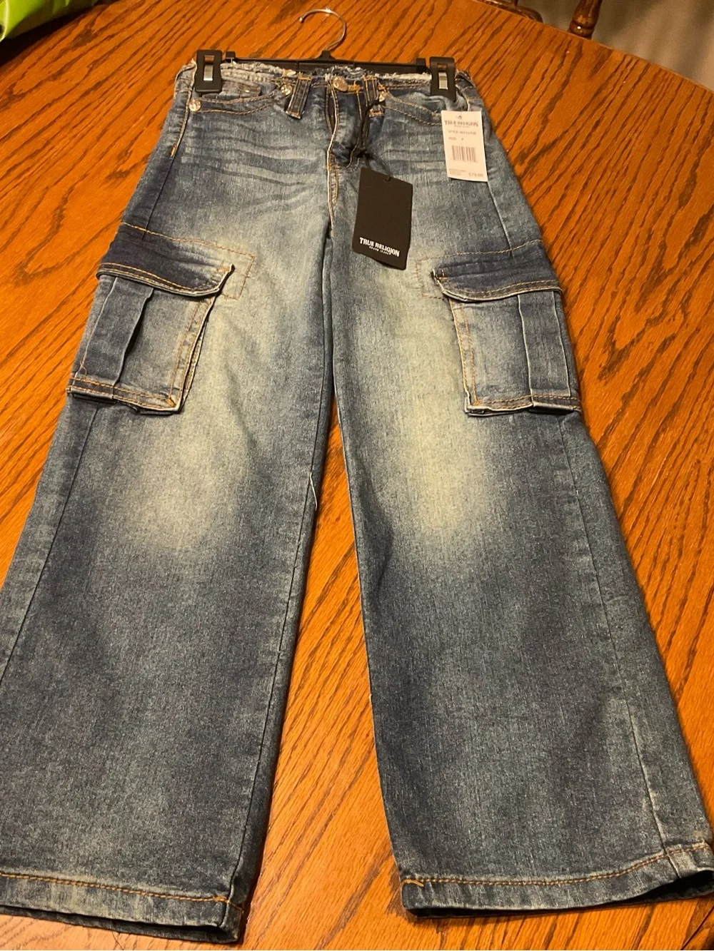 True Religion Light Blue Kids Jeans with Contrast Stitching